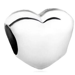 PANDORA Retired Sterling Silver Large Smooth Heart Bead